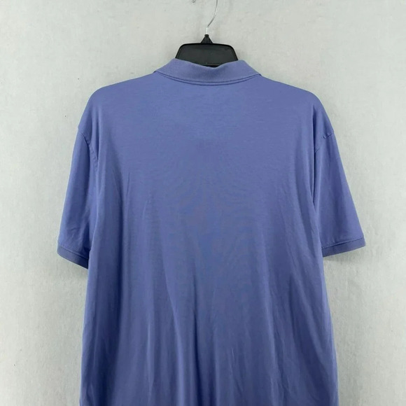 Calvin Klein Polo Shirt Mens XL Indigo Purple Collared Button Front Short Sleeve - Picture 8 of 12